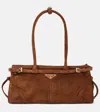 Prada Womens Brown Bonnie Large Suede Handbag In Brown