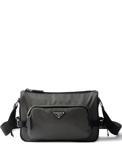 Prada Medium Triangle Logo Messenger Bag
