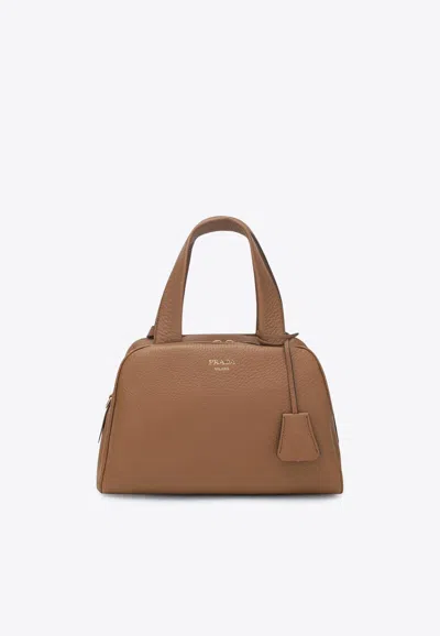 PRADA MEDIUM TRUNK LEATHER HANDBAG