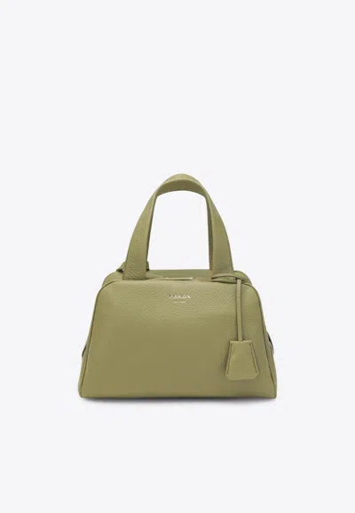 Prada Medium Trunk Leather Handbag In Green