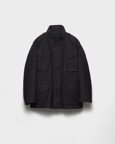 Prada Medium-weight Cotton Down Jacket In Black
