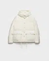 Prada Medium-weight Hooded Soft Fabric Down Jacket In White