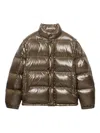 Prada Medium Weight Down Jacket With High Collar In Green