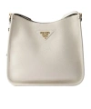 Prada Medium Leather Shoulder Bag In White