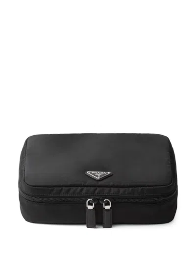 Prada Medium Zip-up Travel Pouch In 黑色