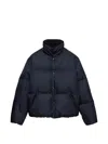 Prada Medium-weight Re-nylon Down Jacket In Blue