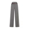 Prada Melange Cappuccino Tech Wool Pant In Gray