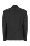 Prada Melange Dark Grey Wool Blazer In F0308