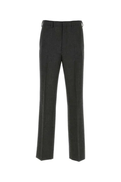 Prada Wool Pant In Dark Grey Blend