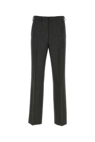 PRADA MELANGE DARK GREY WOOL PANT