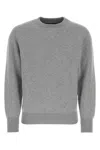 PRADA MELANGE GREY STRETCH CASHMERE BLEND SWEATER