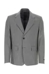 Prada Single-breasted Wool And Mohair Blazer In Dark Grey
