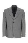 Prada Single-breasted Wool And Mohair Blazer In Grigio
