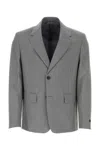 Prada Melange Grey Wool Blend Blazer In Multi