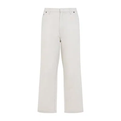 Prada Melange Ivory Chambray Pant In White