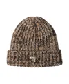 Prada Womens Brown Argyle Wool-knitted Beanie In Brown