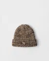 Prada Womens Brown Argyle Wool-knitted Beanie In Green