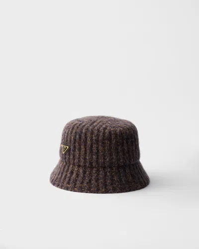 PRADA MÉLANGE KNIT BUCKET HAT