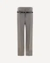 Prada Technical Wool Pants With Printed Belt In Gray