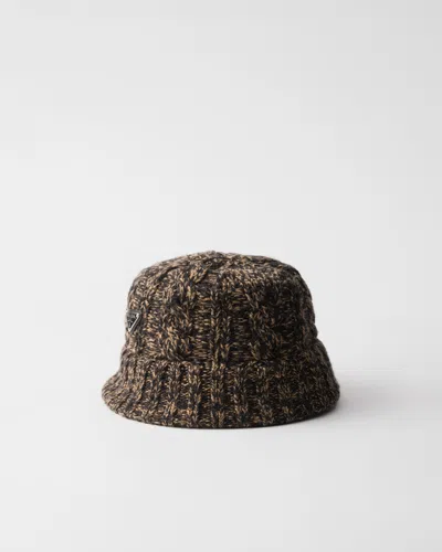 PRADA MÉLANGE WOOL BUCKET HAT