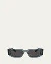 Prada Men's 0pr 09zsf Acetate And Plastic Rectangle Sunglasses