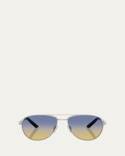 Prada Men's 0pr A54s Acetate And Plastic Aviator Sunglasses