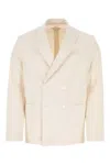 Prada Ivory Double-breasted Blazer In White