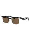 Prada Men's 47mm Rectangular Sunglasses In Black Brown