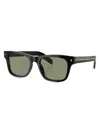 Prada 51mm Polarized Rectangular Sunglasses In Black Dark Green