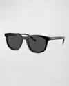 Prada Men's Acetate And Plastic Square Sunglasses In Black