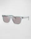 Prada Logo-engraved Square-frame Sunglasses In Grey