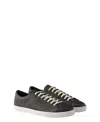Prada Men's Aged-effect Leather Sneakers In Black