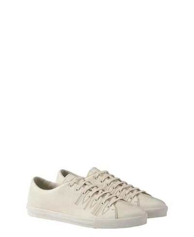 Prada Men's Aged-effect Leather Sneakers In White