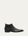Prada Black Leather Ankle Boots In Black