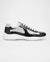 Prada Chunky Black Sneakers With Textured Panels In Antracarg