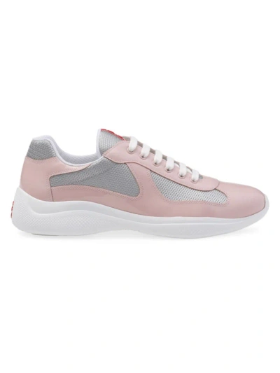 Prada Men's America's Cup Patent Leather Sneakers In Pink