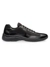 Prada Black Leather New Americas Cup Sneakers In Black