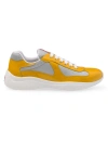 Prada Men's America's Cup Patent Leather Sneakers In Gold