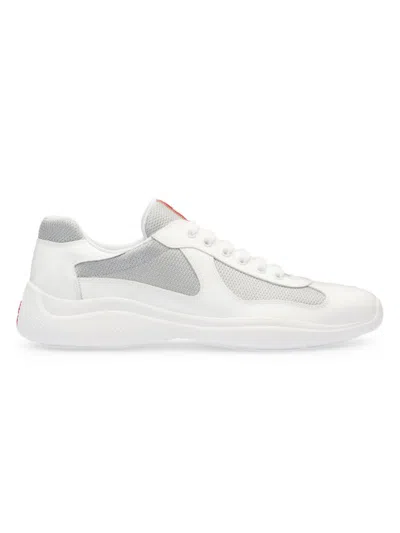 PRADA MEN'S PATENT LEATHER AND TECHNICAL FABRIC PRADA AMERICA'S CUP SNEAKERS