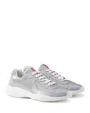 Prada Men's America's Cup Sneakers Patent Leather And Technical Fabric In Gray