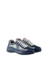 Prada Men's America's Cup Soft Rubber And Bike Fabric Sneakers In Blue