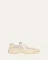 Prada Men's Americas Cup Rubber Trainer Sneakers In Neutral
