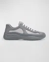 Prada Men's Americas Cup Rubber Trainer Sneakers In Steel Grey