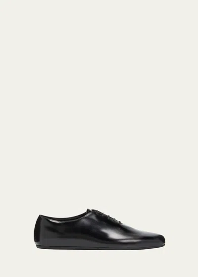 PRADA MEN'S ANALOG BRUSHED LEATHER OXFORDS