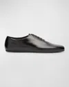 Prada Brushed-leather Lace-up Shoes In Black