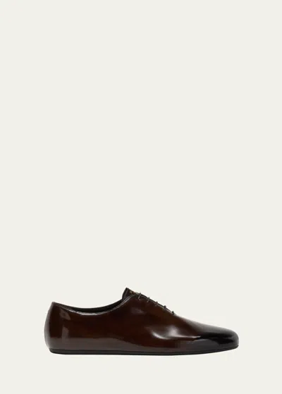 PRADA MEN'S ANALOG BRUSHED LEATHER OXFORDS