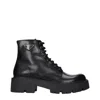 Prada Black Brushed Leather Ankle Boot In Black
