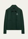 Prada Cotton Blend Blouson Jacket In Biliardo