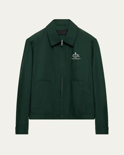 Prada Men's Archive Poplin Jacket In Ebano