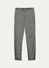 Prada Mens Grey Logo-patch Elasticated-waist Nylon Trousers In Ferro